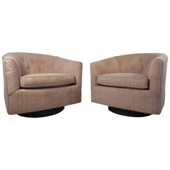 Midcentury Swivel Lounge Chairs after Milo Baughman