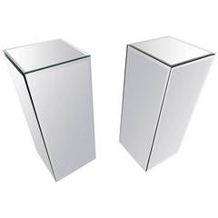 Pair of Mirrored Pedestals