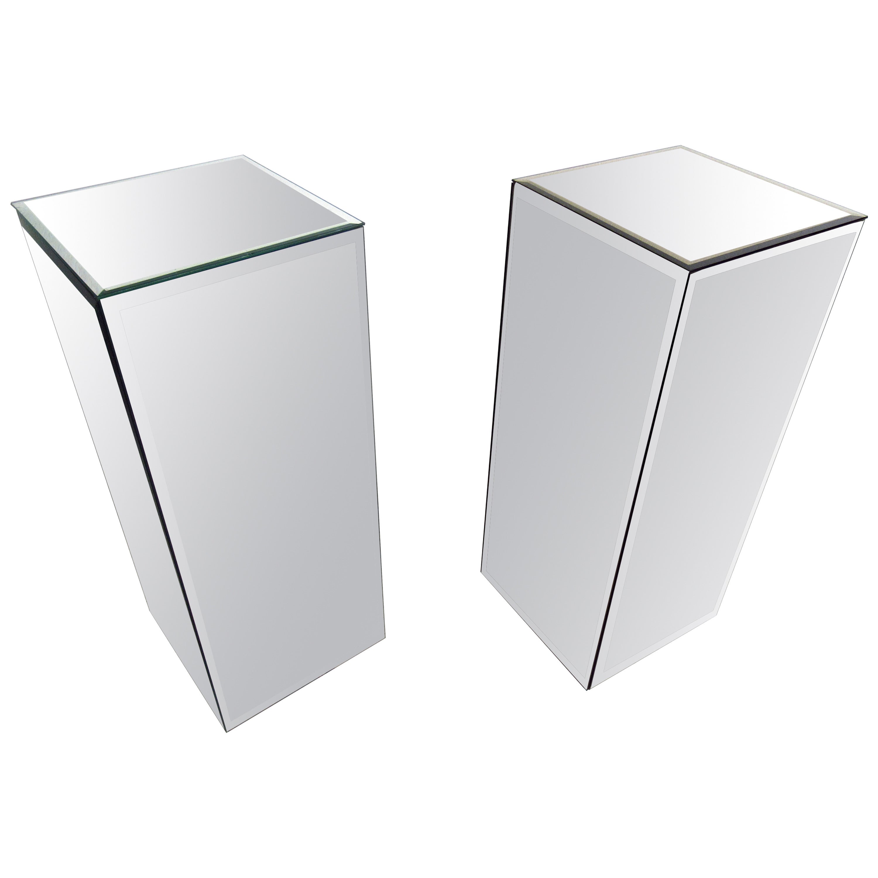 Pair of Mirrored Pedestals
