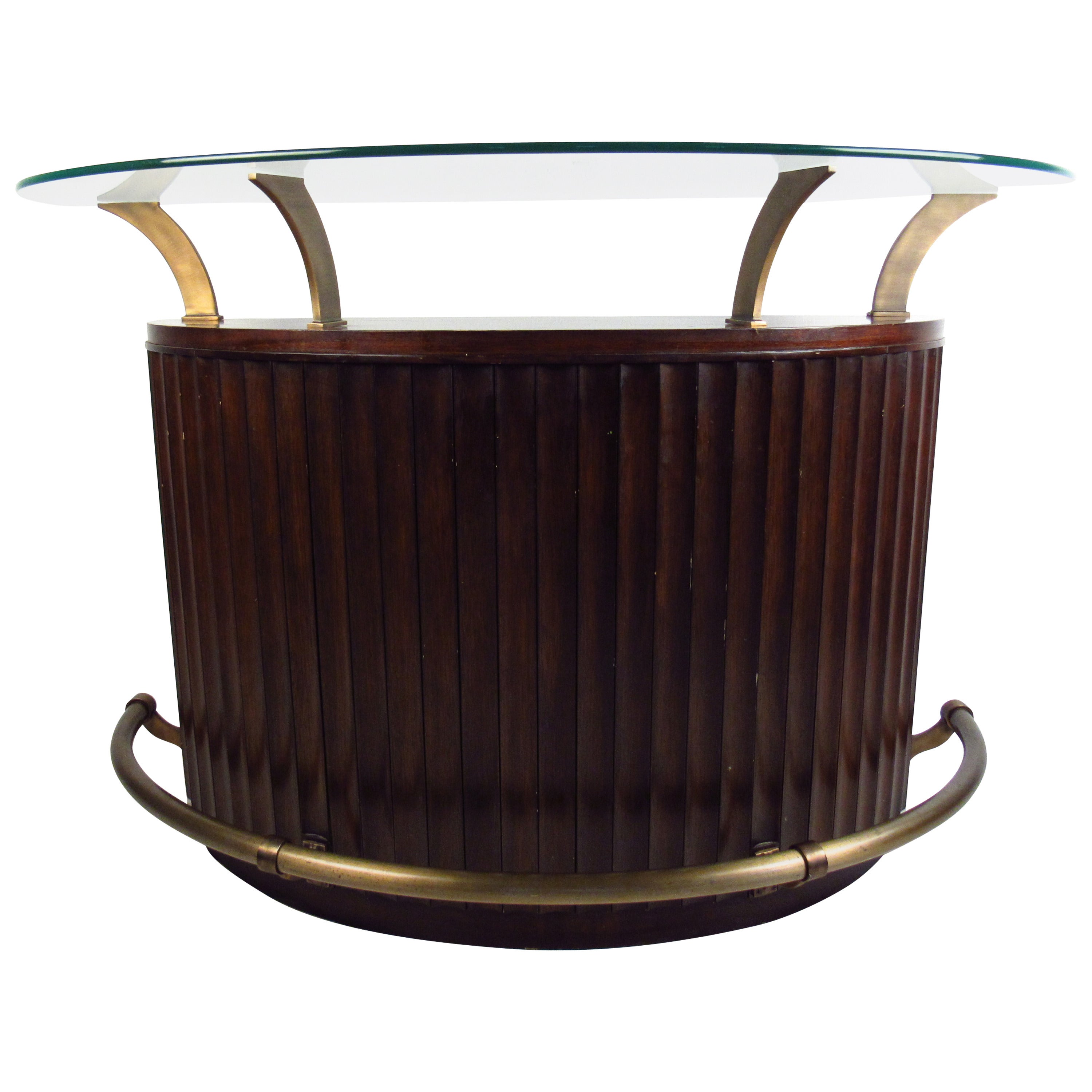 Mid-Century Modern Glass-Top Bar by Universal Furniture Company