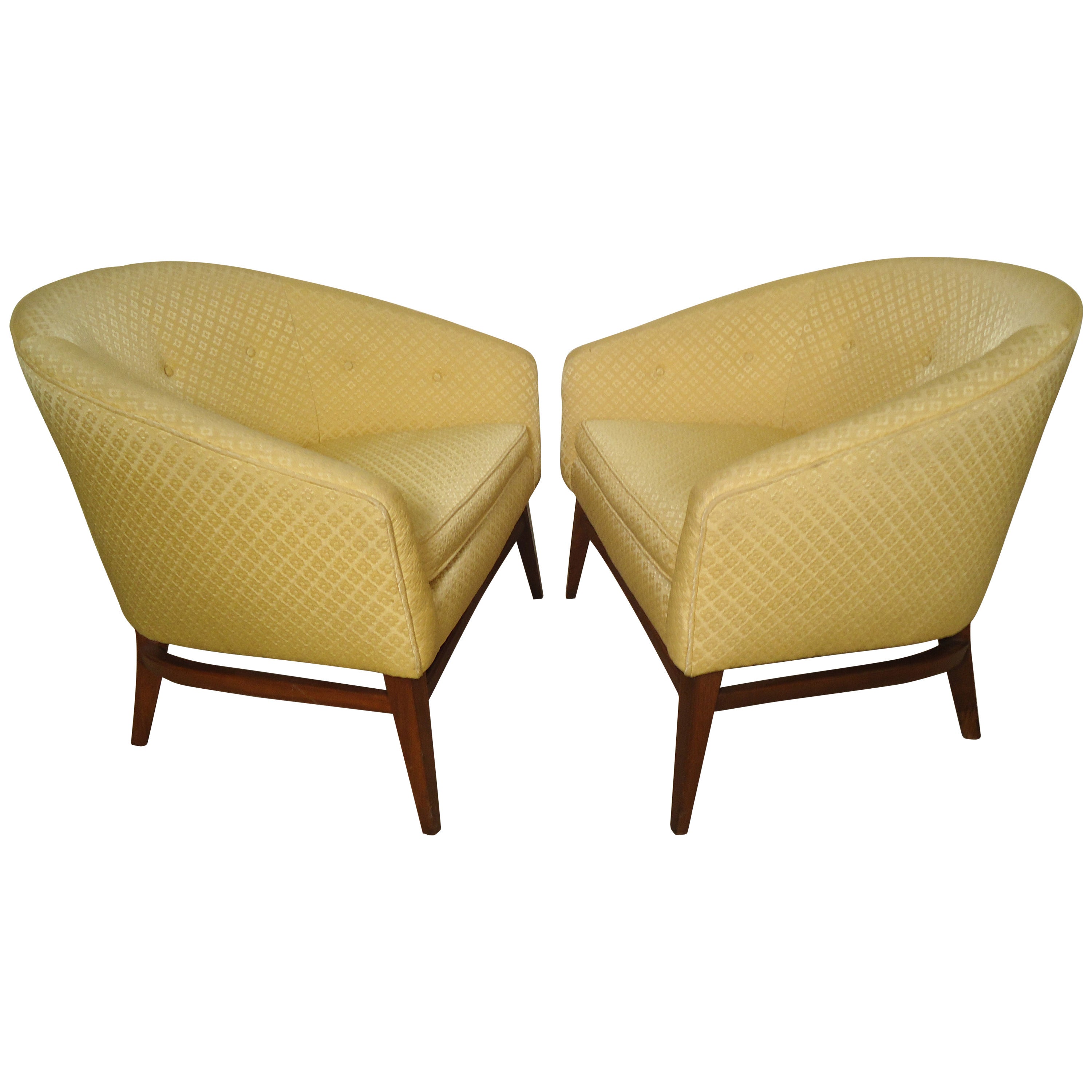 Pair of Mid-century Barrel Chairs by Lawrence Peabody for Craft Associates For Sale