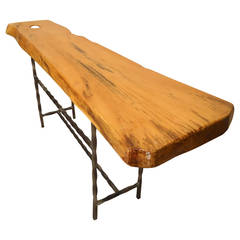 Live Edge Bench on Decorative Iron Frame 3