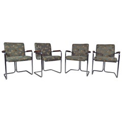 Vintage Modern Set of Tubular Steel Dining Chairs