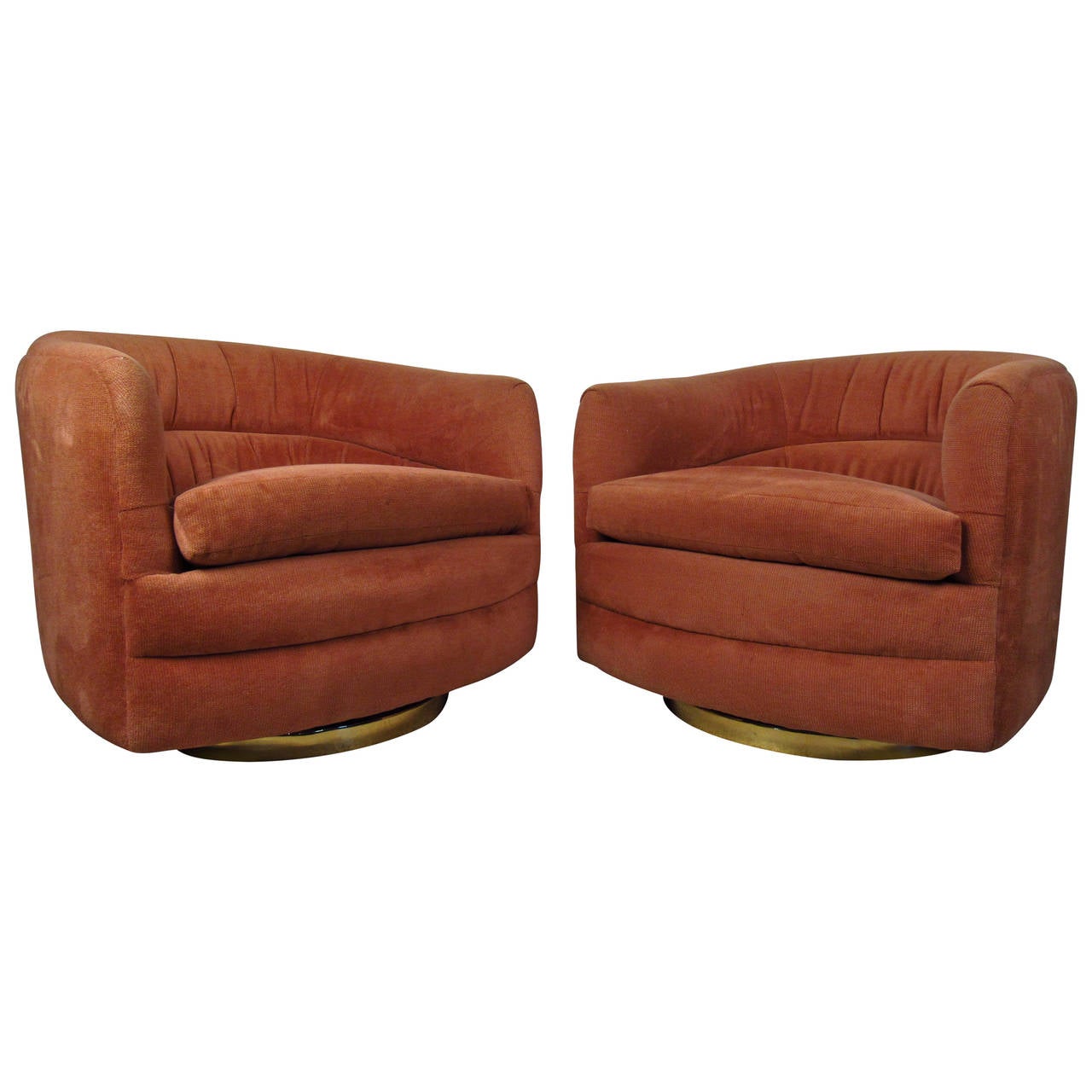 Milo Baughman Swivel Tub Chairs For Thayer Coggin At 1stdibs Milo Baughman Swivel Tub Chairs For Thayer Coggin