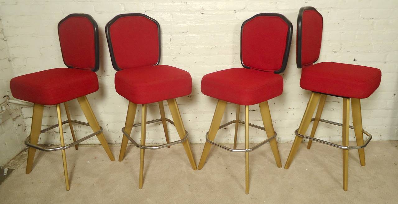 Mid-Century Modern Vintage Casino Swivel Stools (pair)