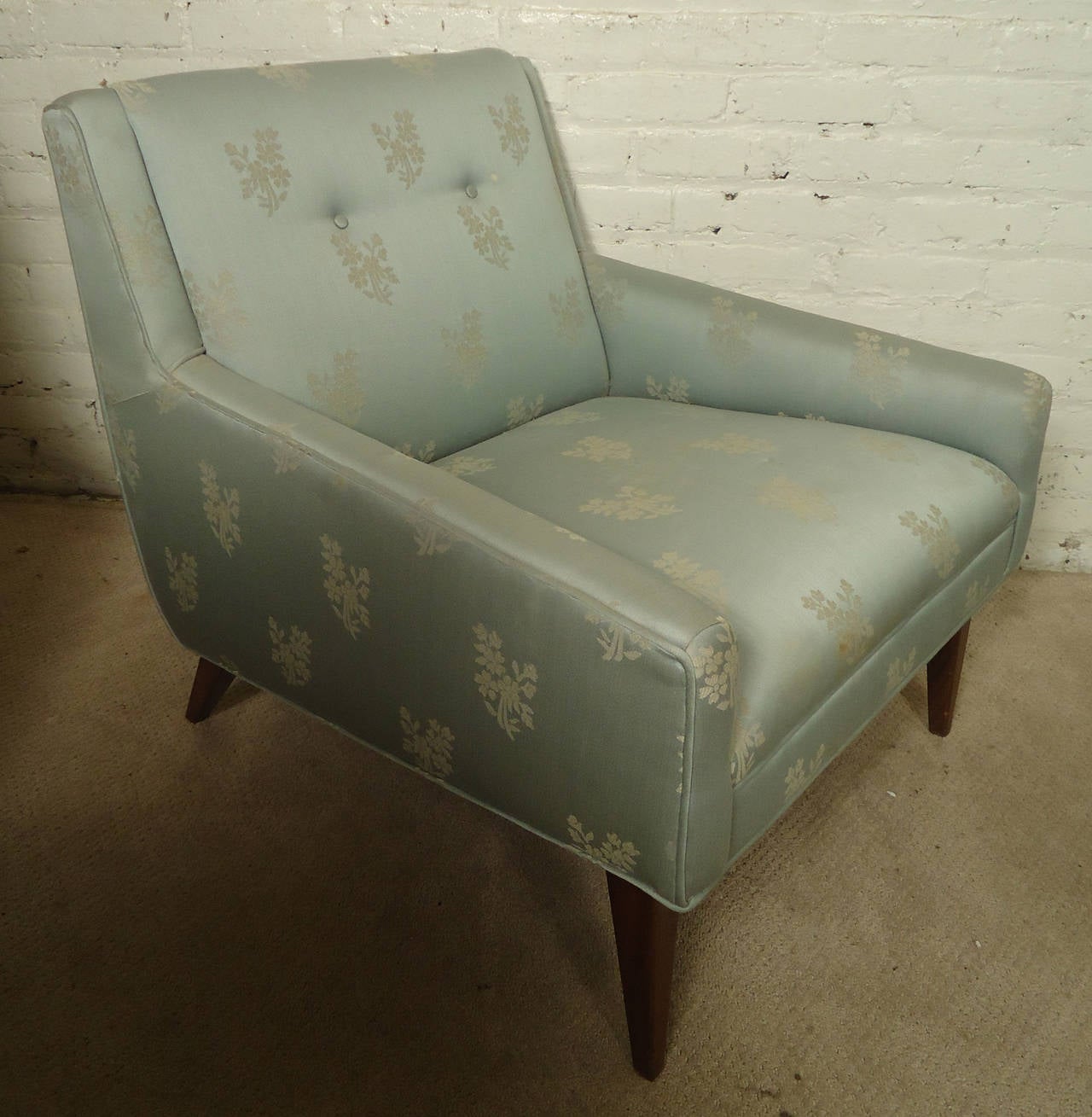 American Midcentury Lounge Chair with Matching Ottoman For Sale