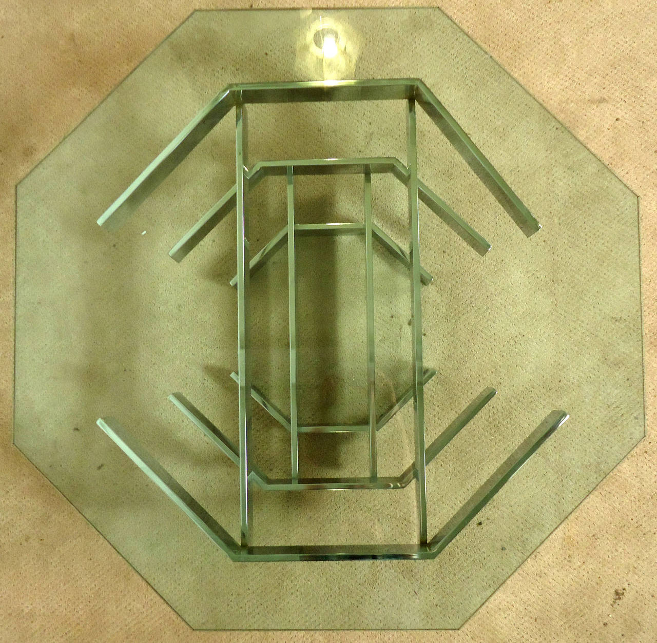 Couchtisch aus Chrom und Glas im Stil von Paul Mayen aus der Jahrhundertmitte (Mitte des 20. Jahrhunderts) im Angebot