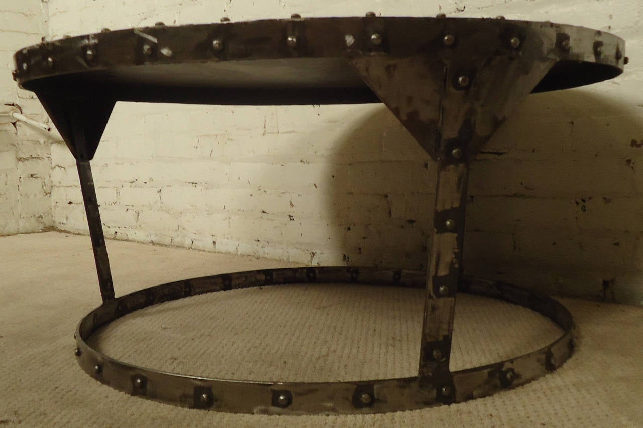 American Unique Riveted Industrial Style Coffee Table