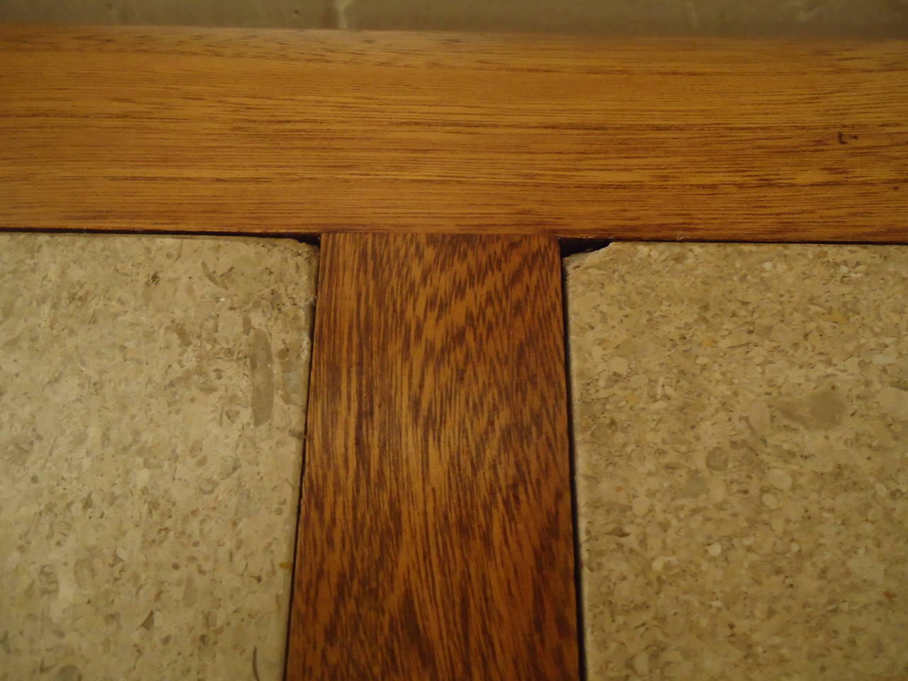 Mid Century Walnut Console Table with Marble Inserts In Good Condition In Brooklyn, NY