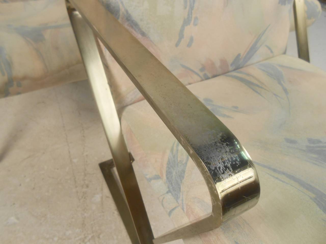 Set of Six Rare Brass Frame Chairs In Good Condition In Brooklyn, NY
