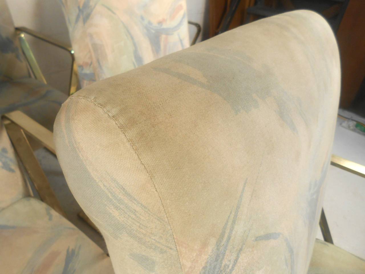 Set of Six Rare Brass Frame Chairs 1