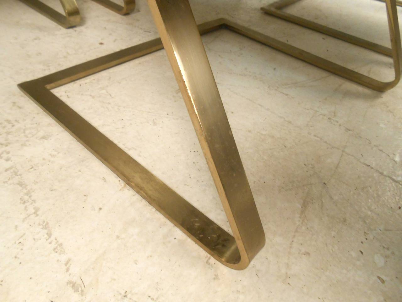Set of Six Rare Brass Frame Chairs 3