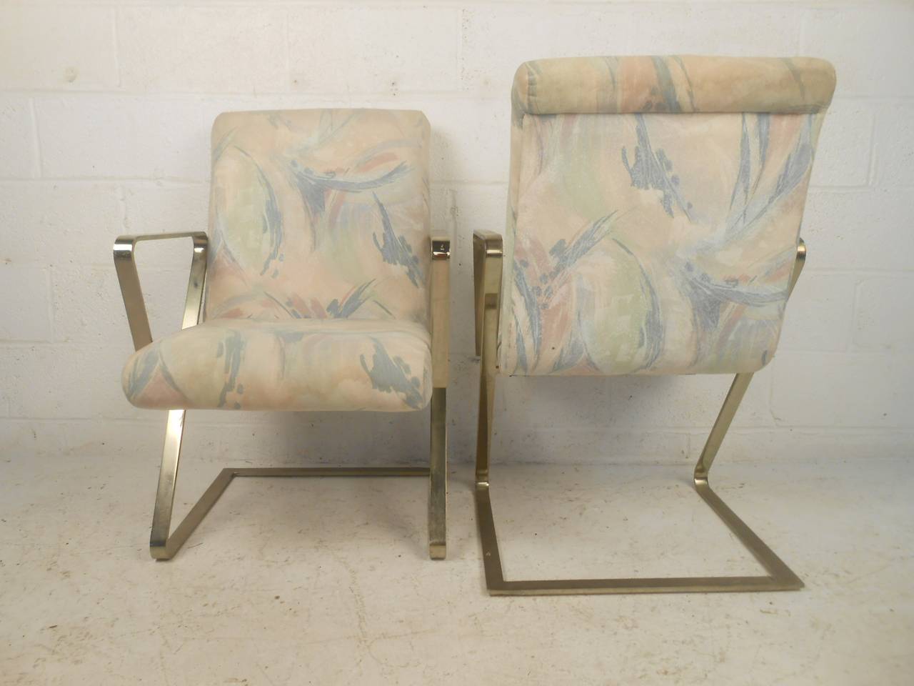 Set of Six Rare Brass Frame Chairs 4