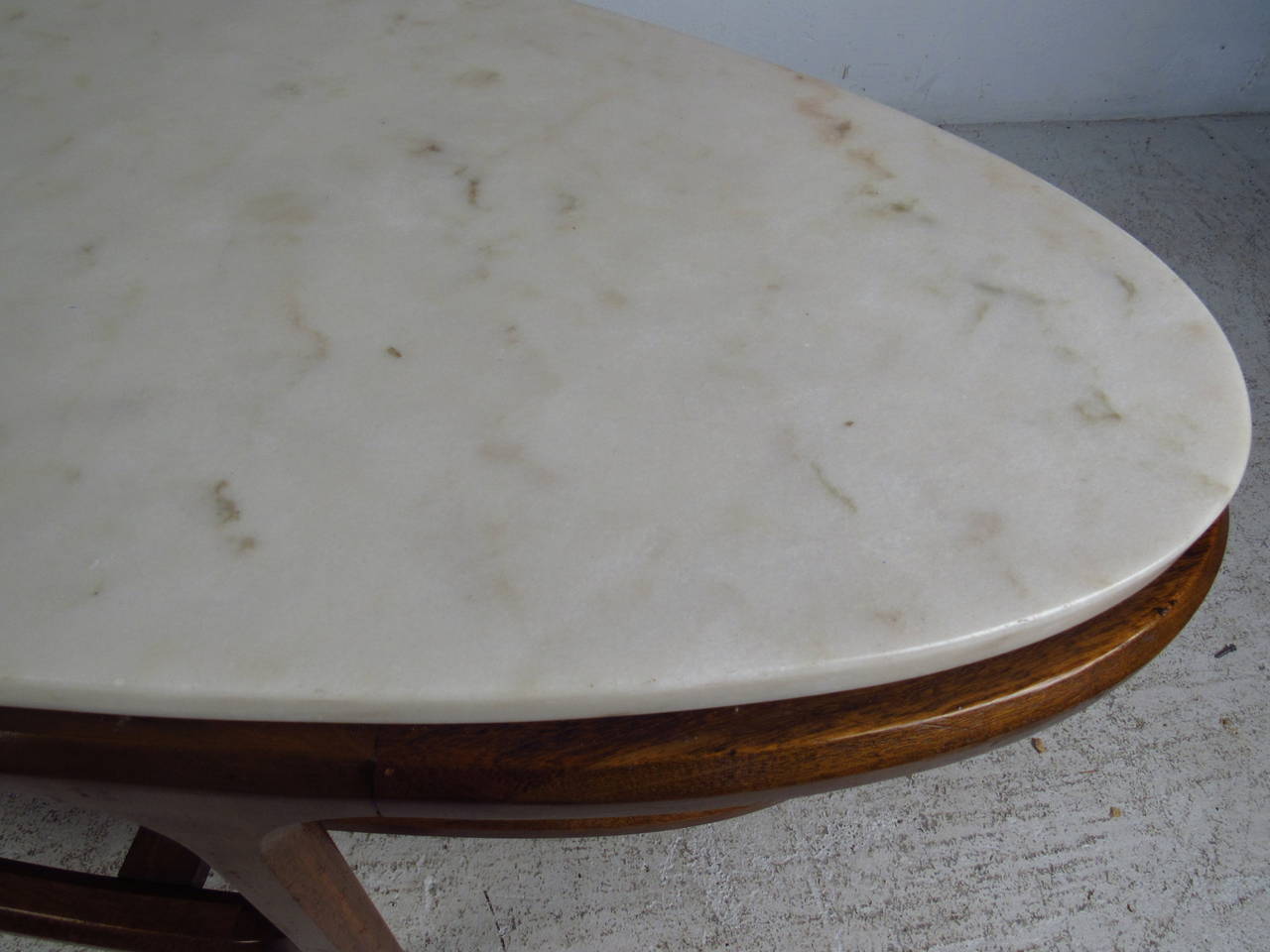 mid century modern coffee table marble top