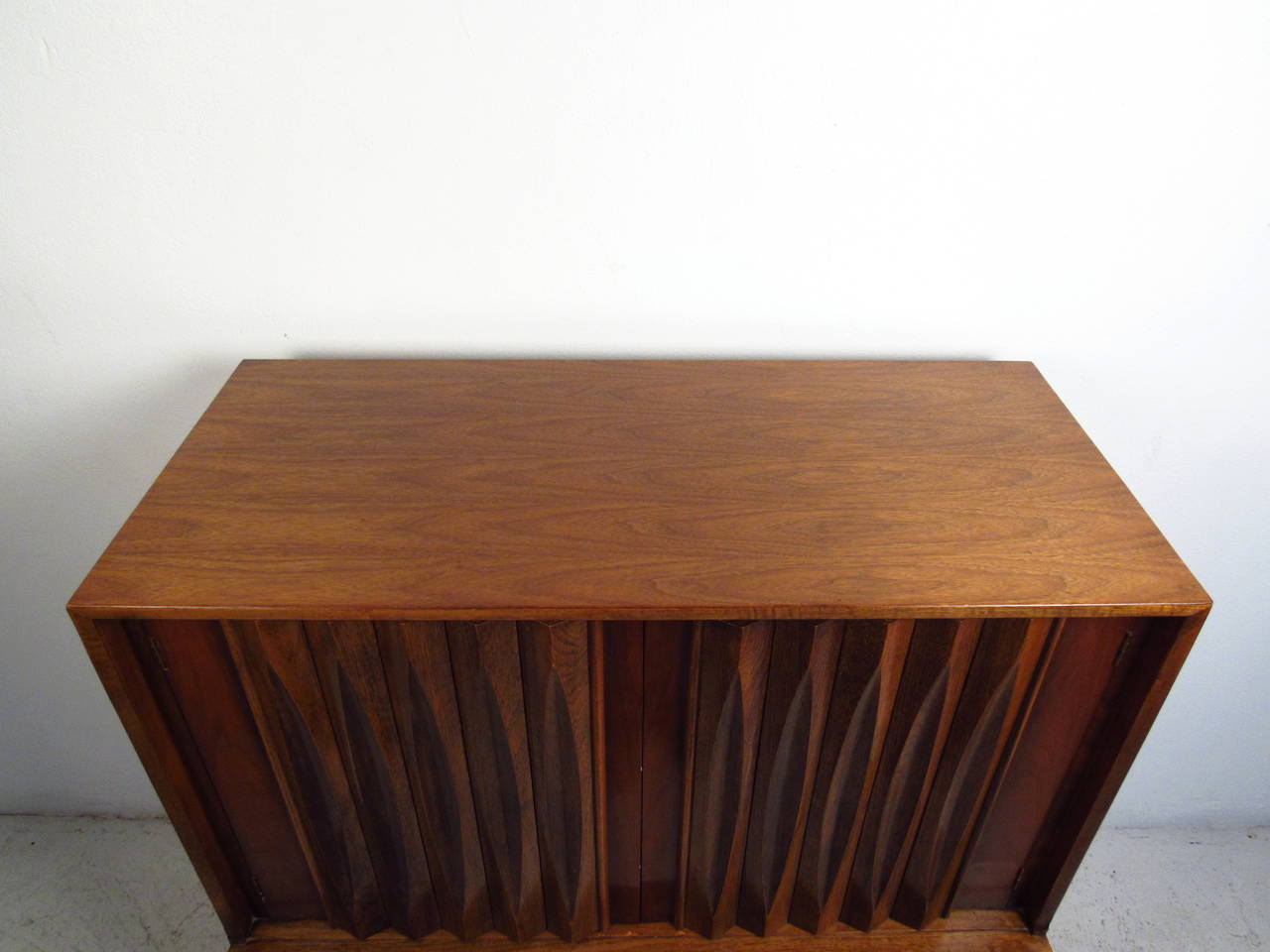 American Mid-Century Gentleman's Chest with Louvered Front by Thomasville