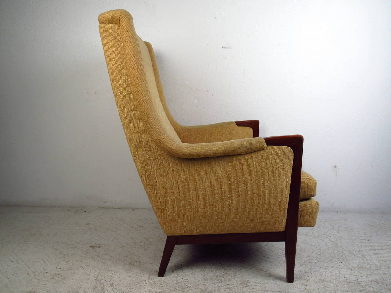 high back mid century chair