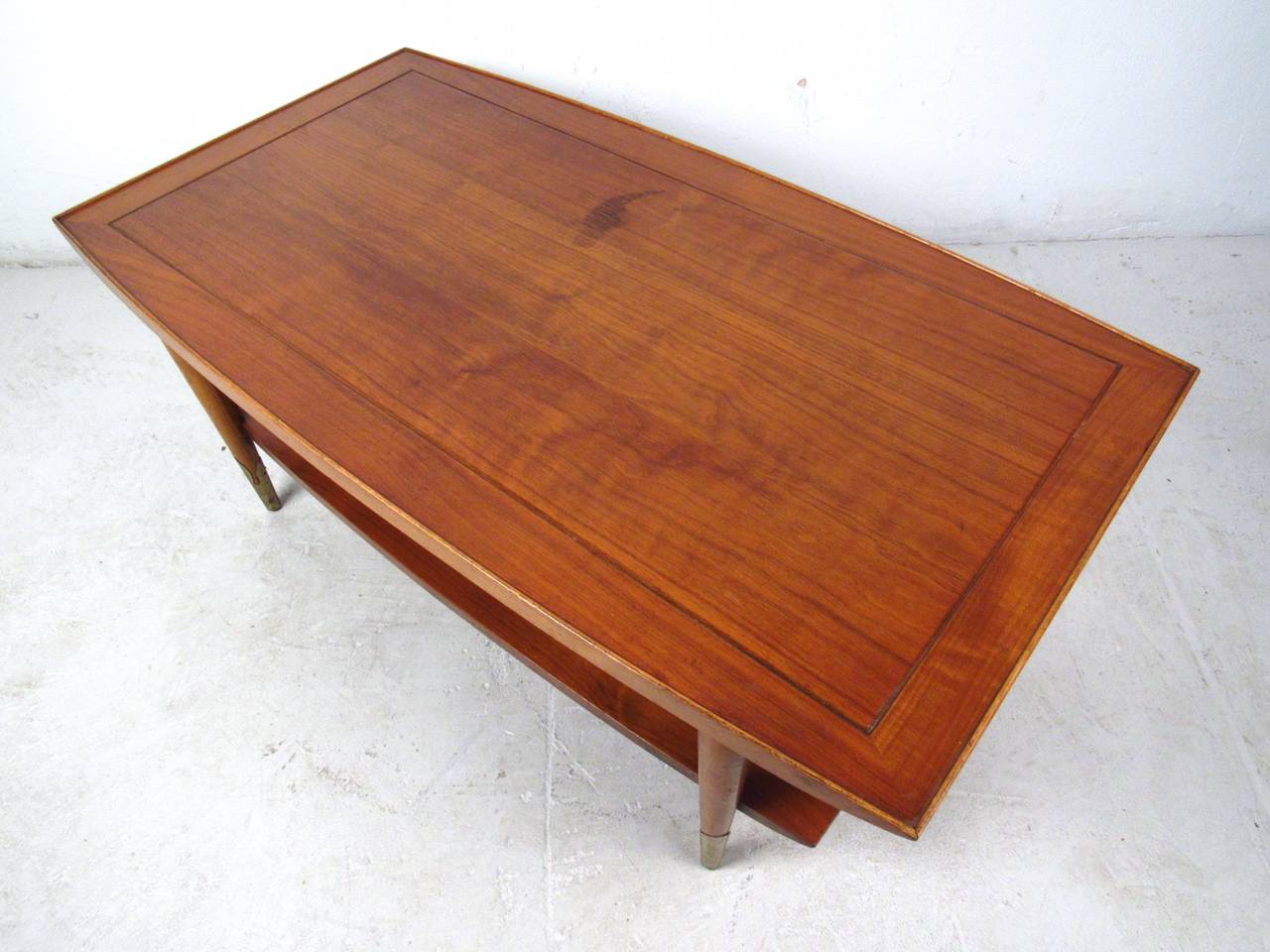 mid century two tier coffee table