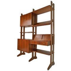 Standing Walnut Wall Unit