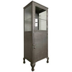 Vintage Mid 20th Century Industrial Cabinet w/ Glass