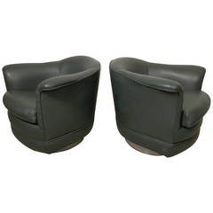 Thayer Coggin Midcentury Barrel-Back Chairs in the Style of Milo Baughman 4
