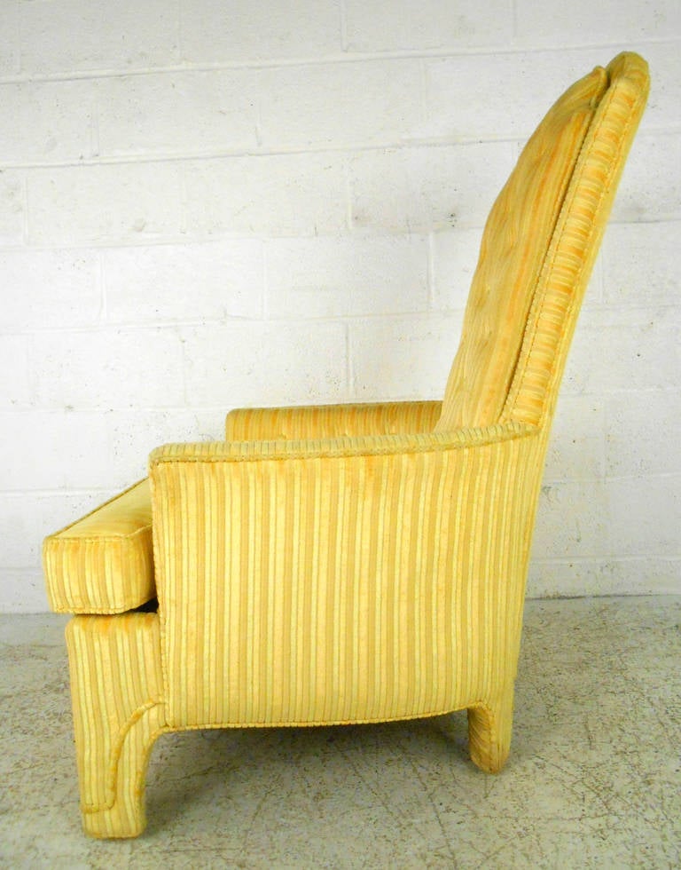 Midcentury High Back Armchair In Good Condition In Brooklyn, NY