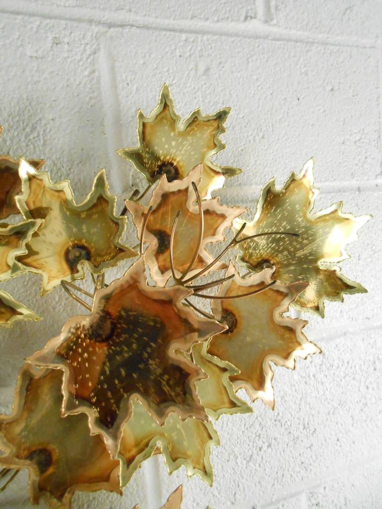 Curtis Jere Style Autumnal Metal Wall Art In Good Condition In Brooklyn, NY