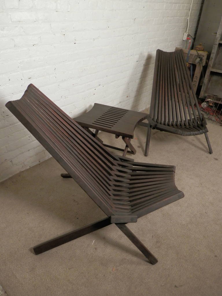 vintage teak folding chairs