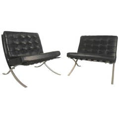 Knoll Style Chrome Frame Barcelona Chairs 6
