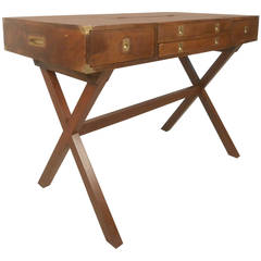 Rare Campaign Desk with Flip-Top Storage