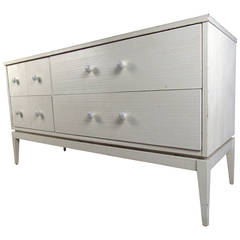 Retro White Four-Drawer Low Dresser by Kroehler Furniture