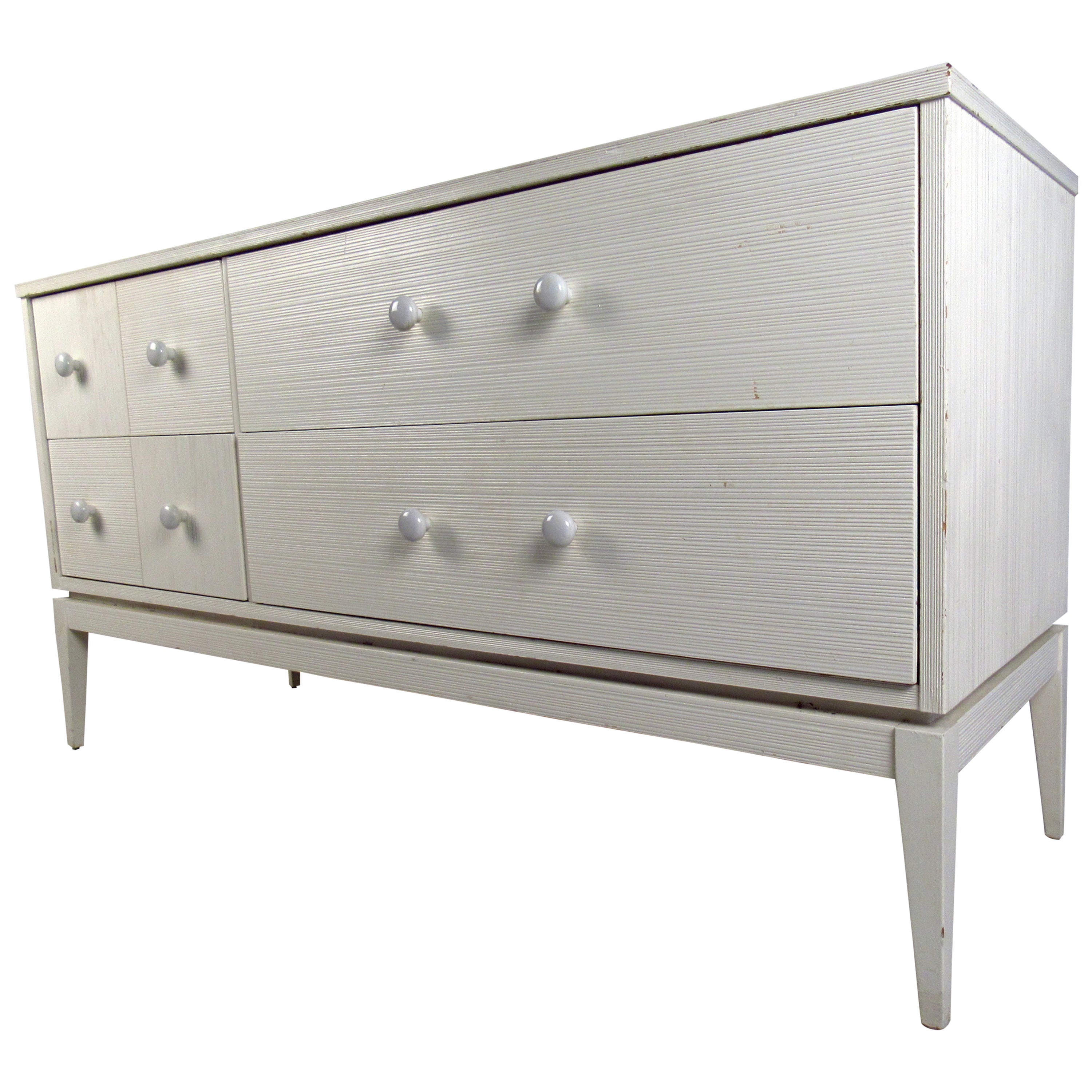 White Four-Drawer Low Dresser by Kroehler Furniture
