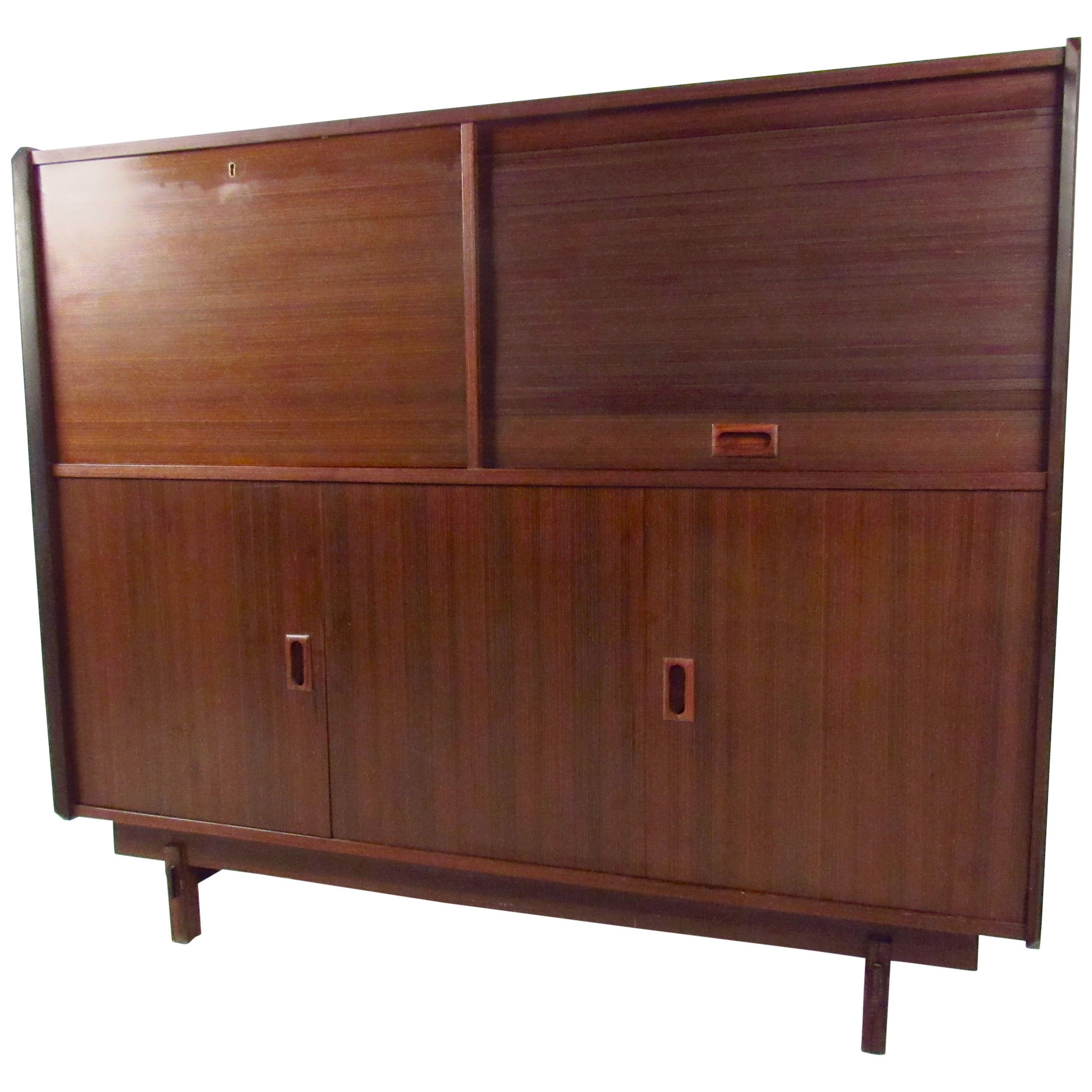 Danish rosewood tambour door wall unit by thorengaard for sale at ... Thorengaard