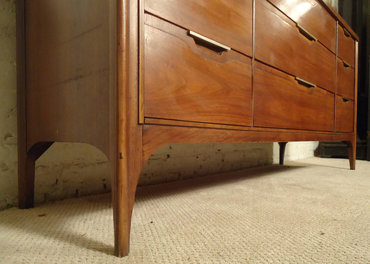 Mid-20th Century Mid Century Walnut Nine-Drawer Dresser by Kent Coffey