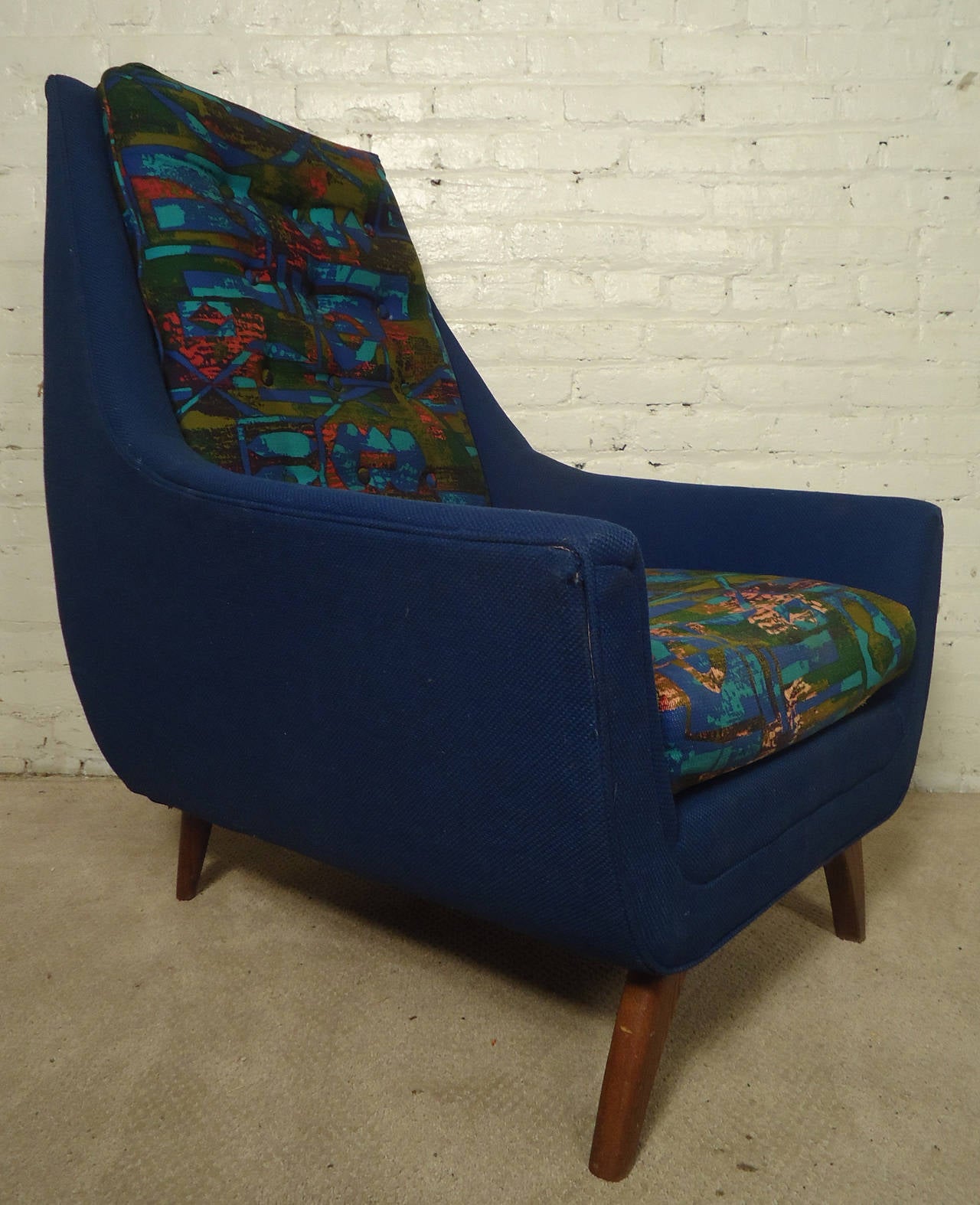 Mid-Century Modern Midcentury Pair of Upholstered Adrian Pearsall Lounge Chairs