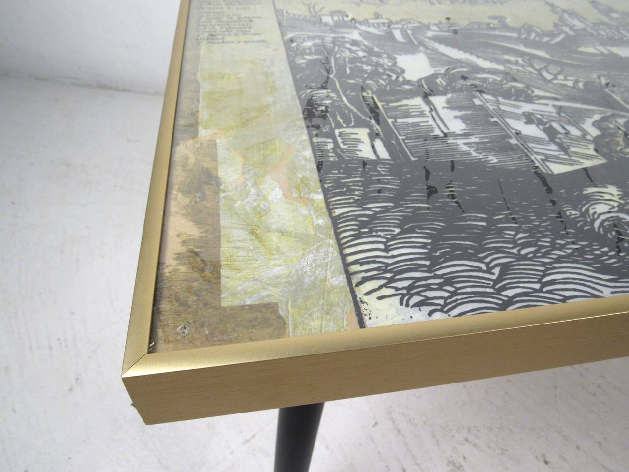 Table with Detailed Rendering of Praga In Good Condition For Sale In Brooklyn, NY