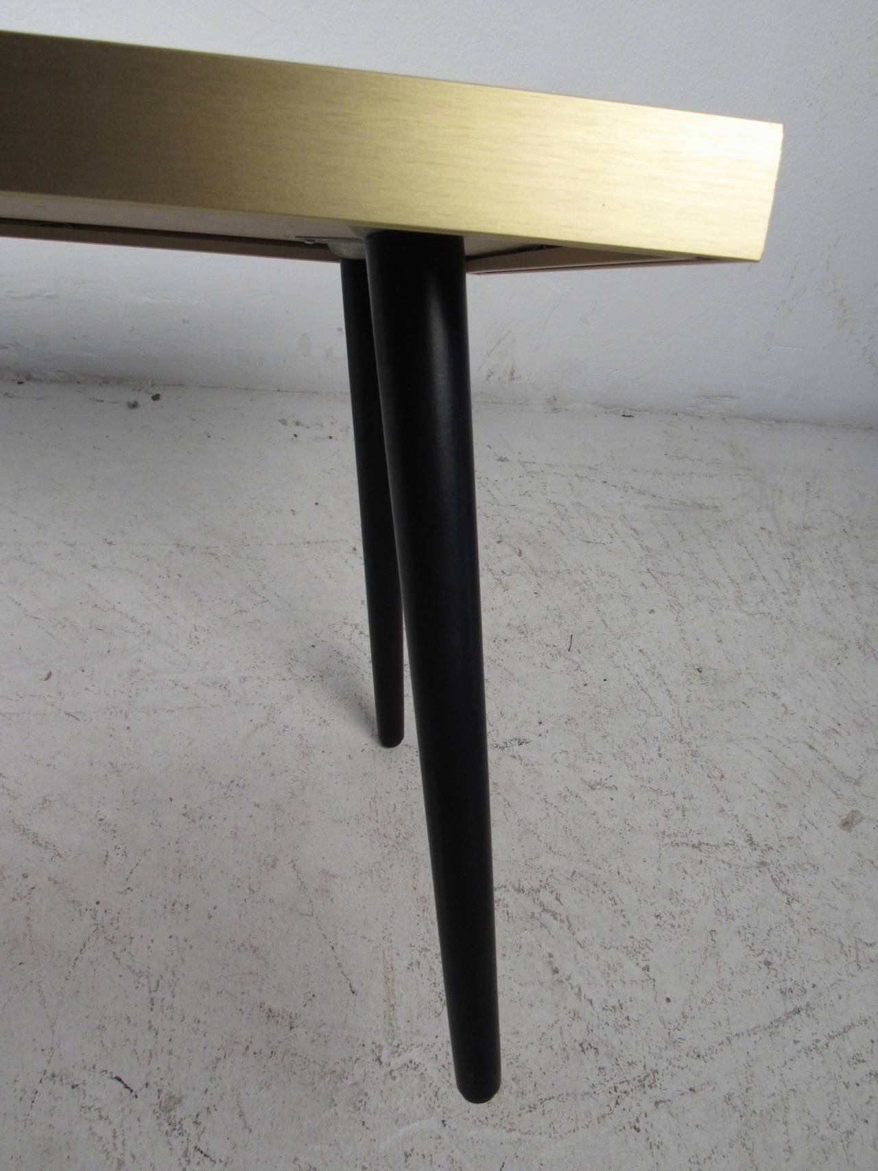 Mid-Century Modern Table with Detailed Rendering of Praga For Sale
