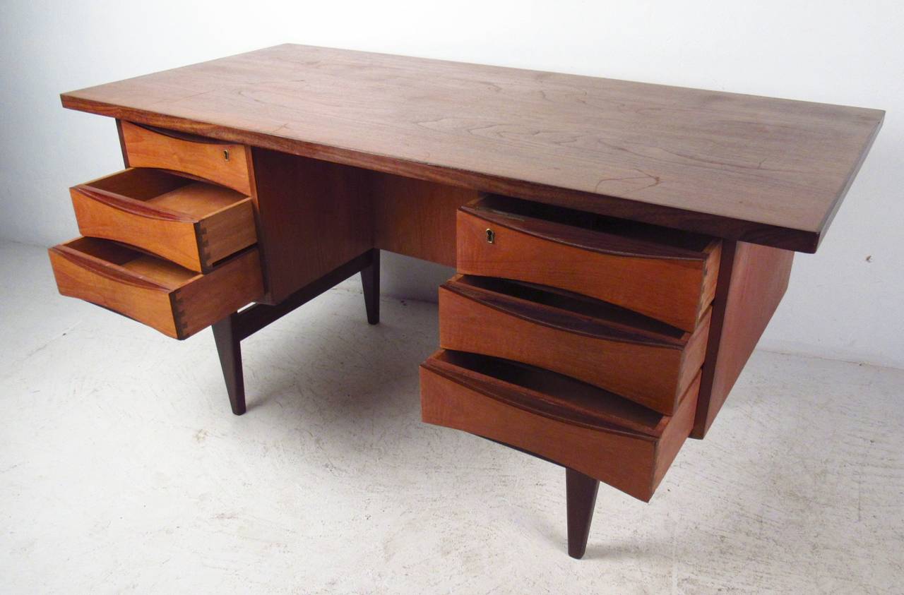 Mid-Century Modern Arne Vodder Desk with Finished Back