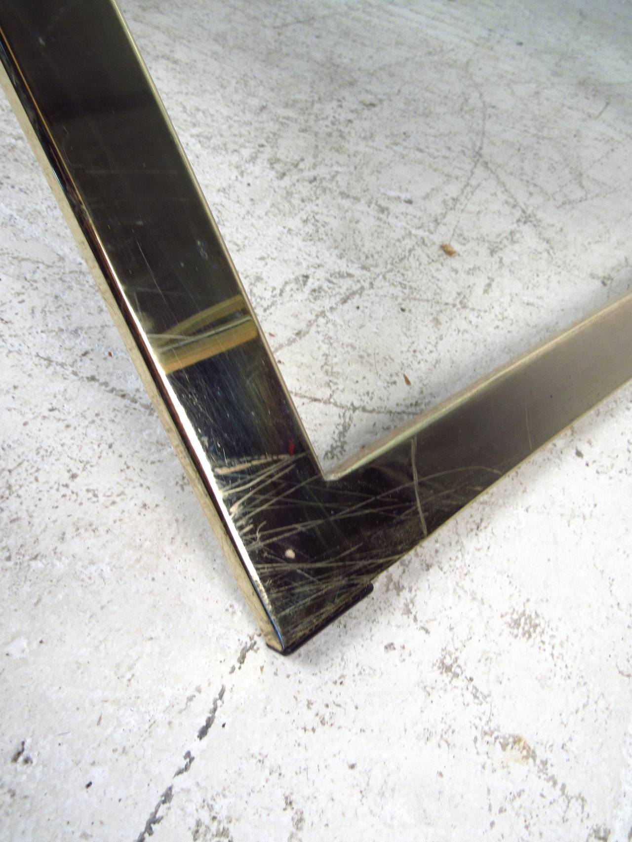 20th Century Mid-Century Modern Brass-Plated Coffee Table with Bevelled Glass Top