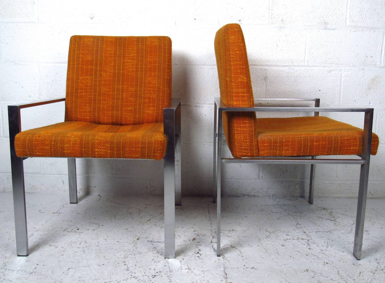 Mid-20th Century Set of Six Mid-Century Modern Knoll Style Armchairs For Sale