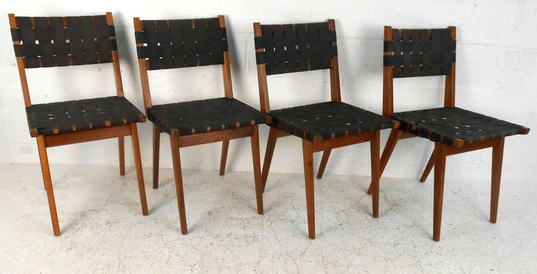 Set of Risom Knoll Style Side Chairs in Teak