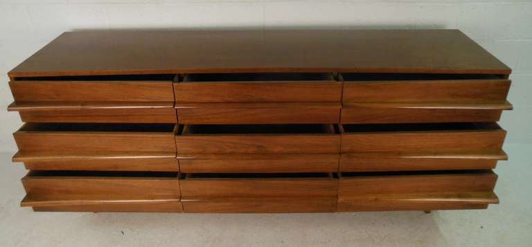 American Mid-Century Modern Bowed Front Dresser