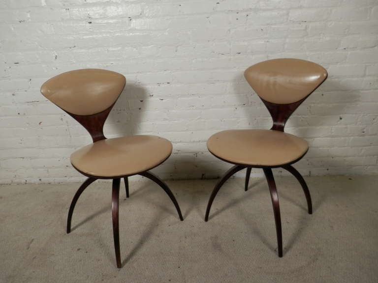 Vintage Swivel Bentwood Chairs By Norman Cherner For Plycraft 1