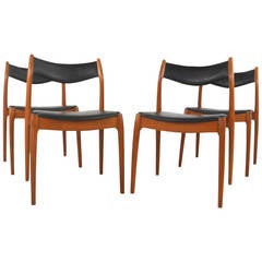 Set of Four Mid-Century Danish Teak Dining Chairs