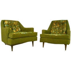 Pair Unique Mid-Century Modern Lounge Chairs by J.B. Van Sciver