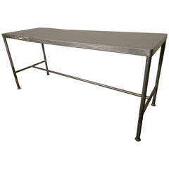 Long Factory Table w/ Double Sided Work Shelf
