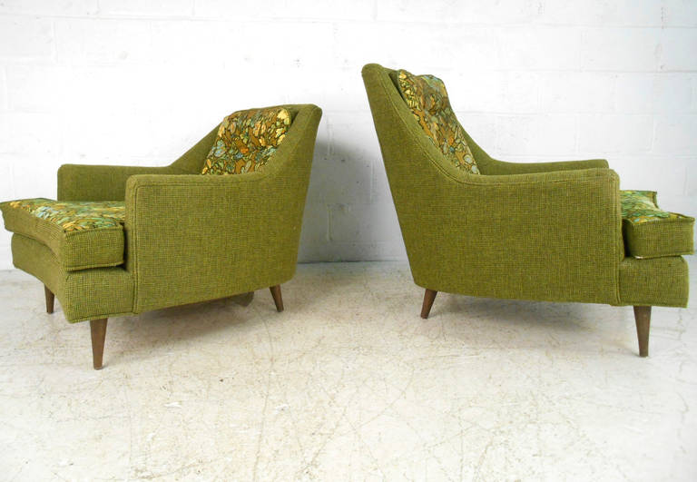 American Pair Unique Mid-Century Modern Lounge Chairs  by J.B. Van Sciver