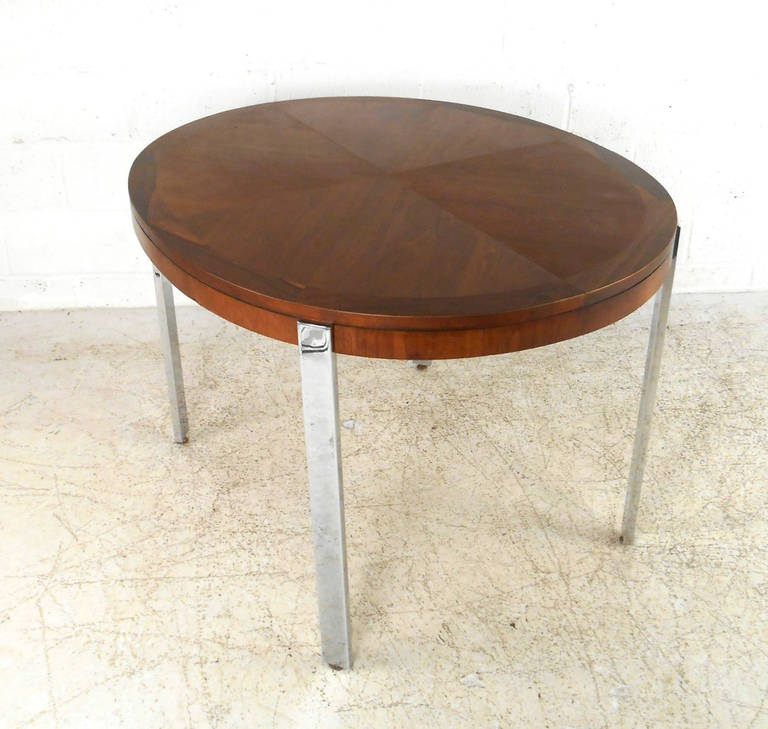 Mid-Century Rosewood And Chrome Dining Table by J.B. Van Sciver In Good Condition In Brooklyn, NY