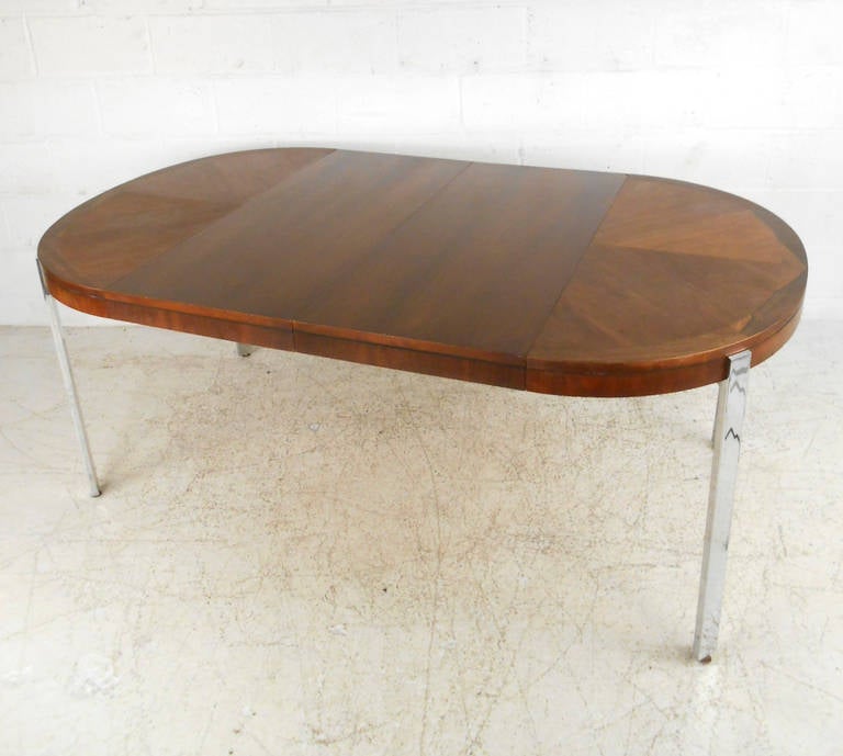 Mid-Century Rosewood And Chrome Dining Table by J.B. Van Sciver 1