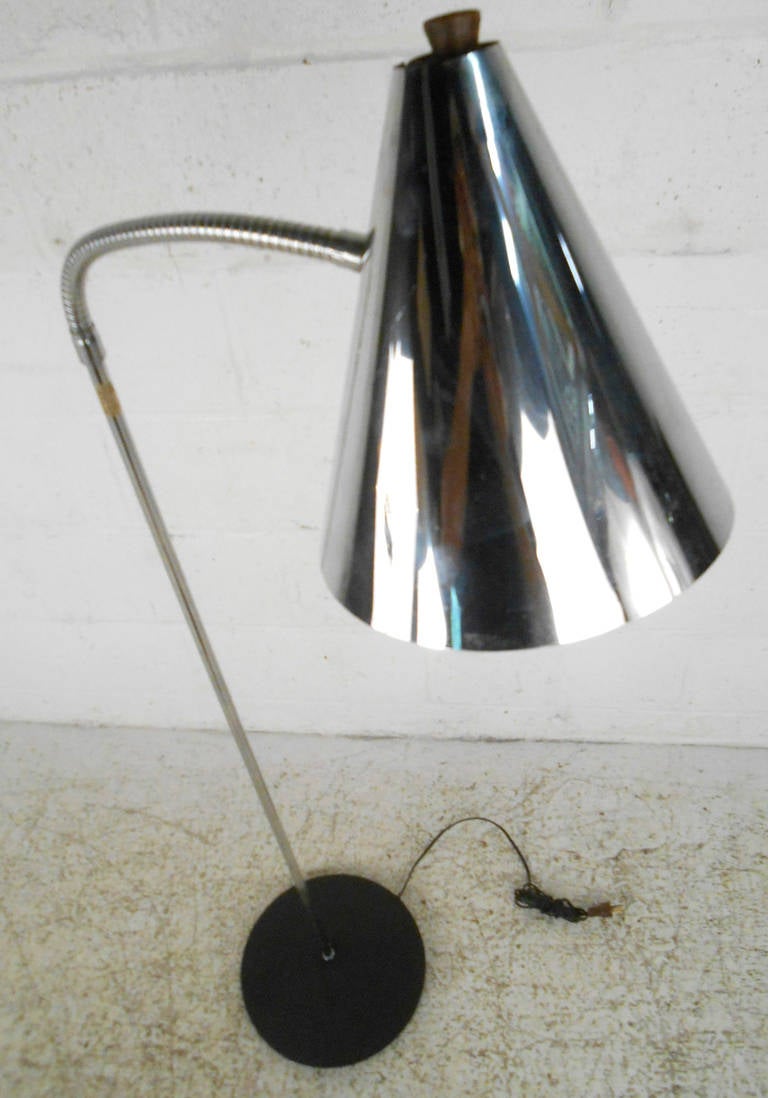 American Unique Mid-Century Chrome Floor Lamp