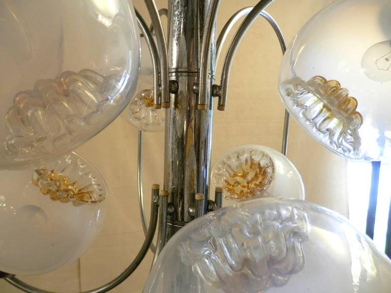 Milieu du XXe siècle Lustre italien moderne du milieu du siècle dernier par A. V. Mazzega